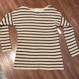 Tan & Black Striped Sweater
